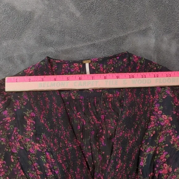 Free People Daisy Fields Sheer Floral Maxi Tunic Dress Size XS - Picture 7 of 10